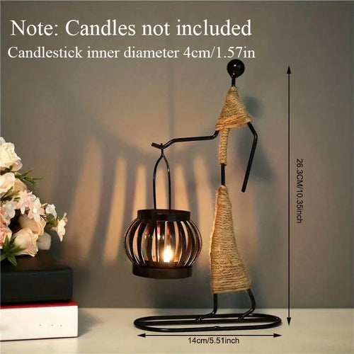 Nordic Metal Candlestick Abstract Character Sculpture Candle Holder
