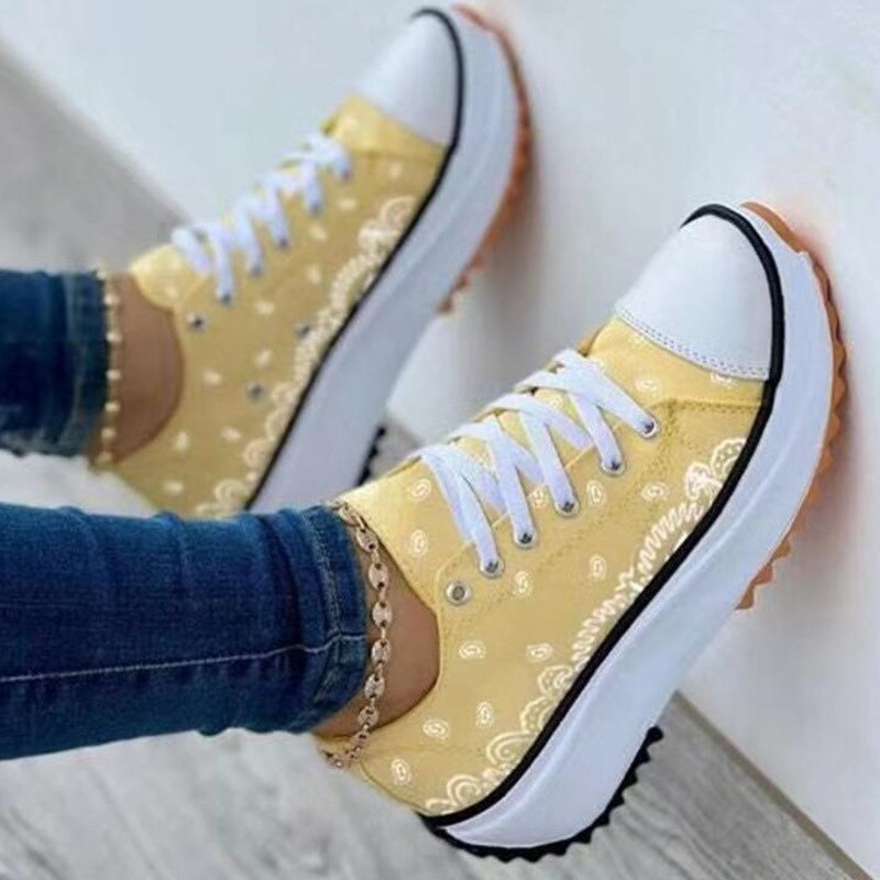 2022 Pattern Canvas Women Sneakers Casual Sport Shoes Comfortable Everyday Wear Lightweight Breathable