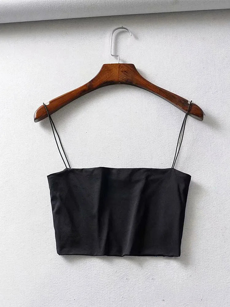 2022 Summer Women's Crop Top Sexy Elastic Cotton Camis sleeveless