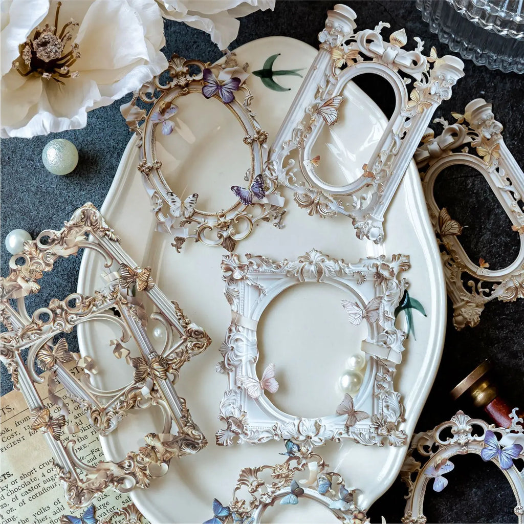 10 Pcs 3D Style Hollow Frame Card Material Paper for Decorative Diary Scraps and Craft Projects