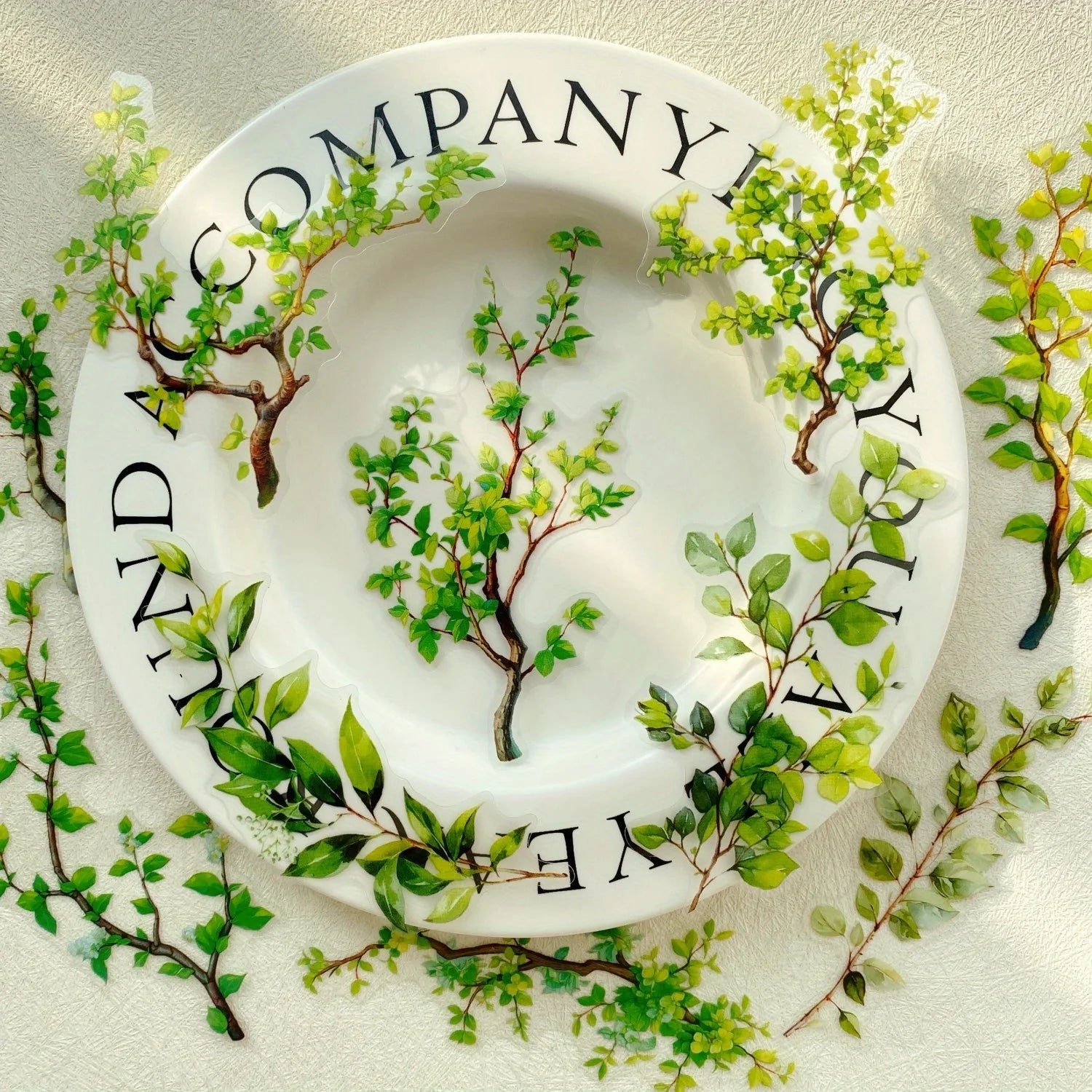 Journamm 20pcs Branches DIY Journal Material PET Stickers Scrapbooking