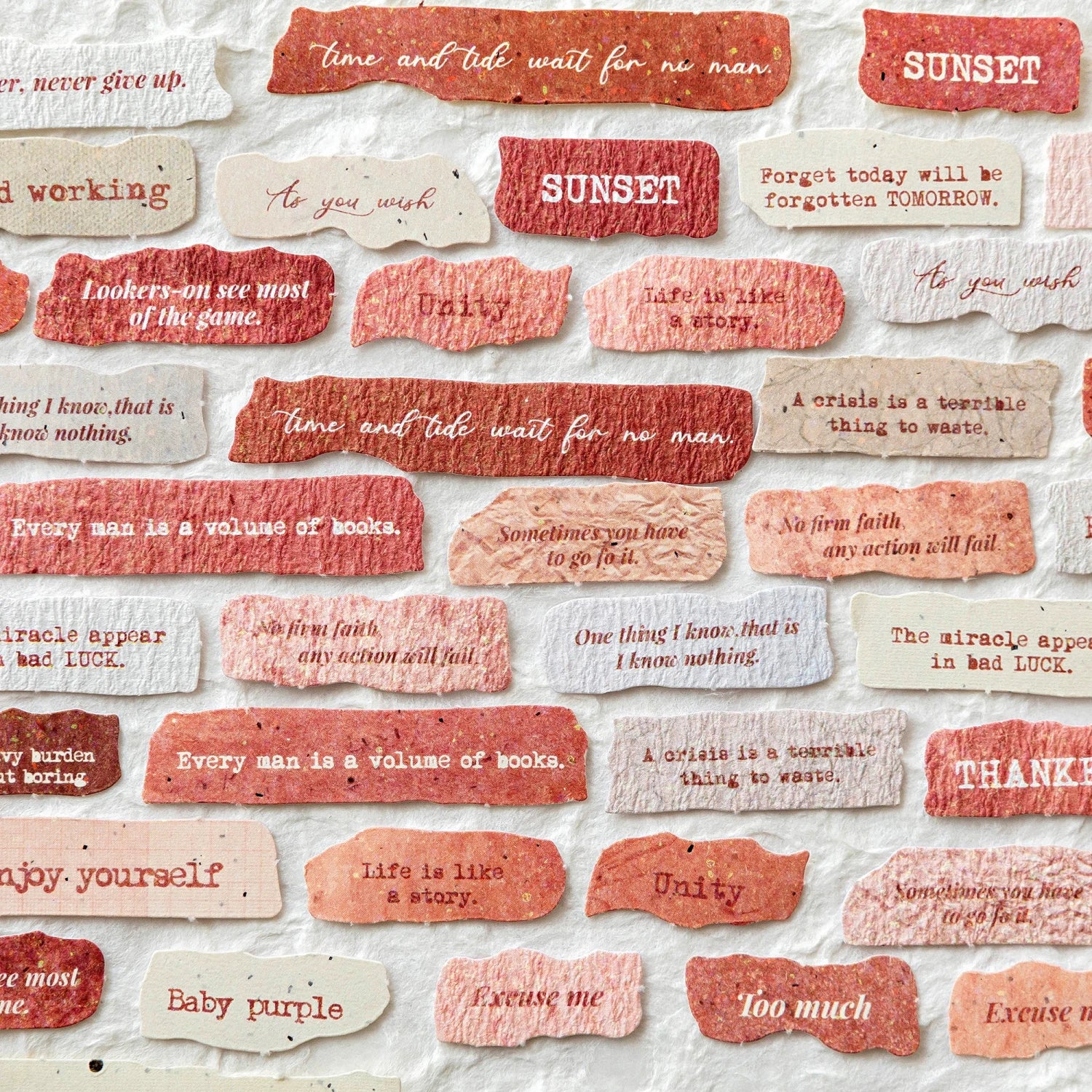 JIANQI 50 pcs Vintage English letter Stickers Specialty paper material