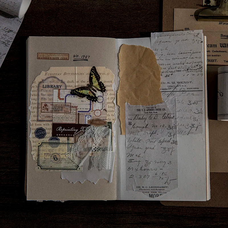 Yoofun  Retro Chronicle Masking Washi Tape Vintage Poster Letter