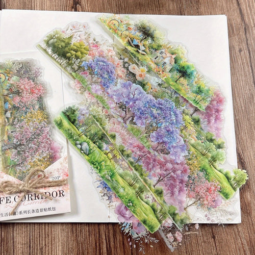 JIANQI 20pcs/pack European Retro Collage Strip Stickers DIY Collage