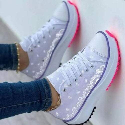 2022 Pattern Canvas Women Sneakers Casual Sport Shoes Comfortable Everyday Wear Lightweight Breathable