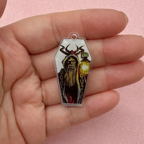 12-Piece Halloween Coffin Acrylic Pendants - DIY Earring & Jewelry Making Charms