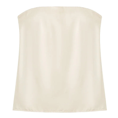 HXAO Satin Pant Sets Women's Two Pieces Set Strapless Off Shoulder