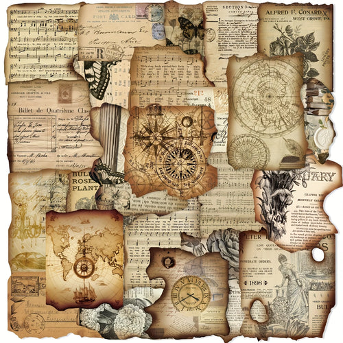 100 Pcs Vintage Aesthetic Stickers Plant Map Theme For Water Bottles Journal Scrapbook Decor