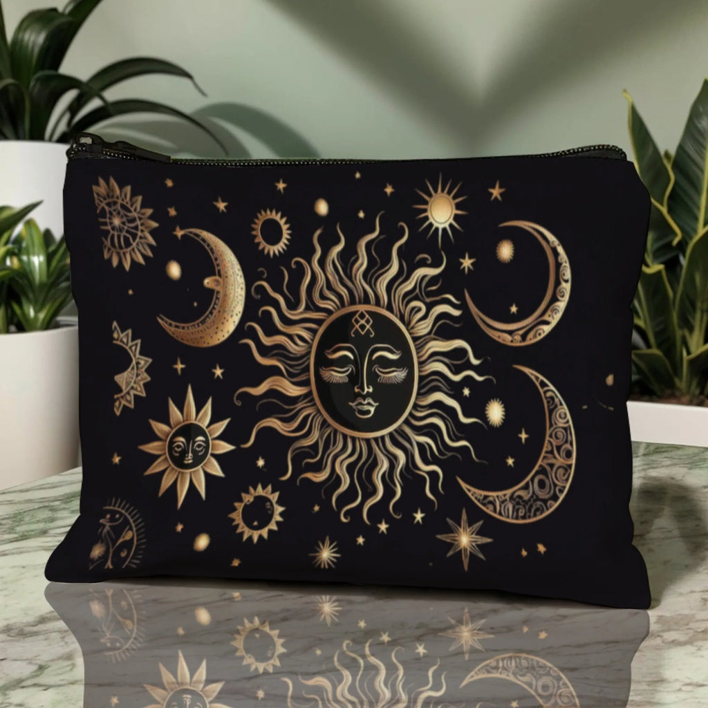 Magic Sun-Moon-Star Cosmetic Bag  Exotic Mystical Vibe Ideal Gift for