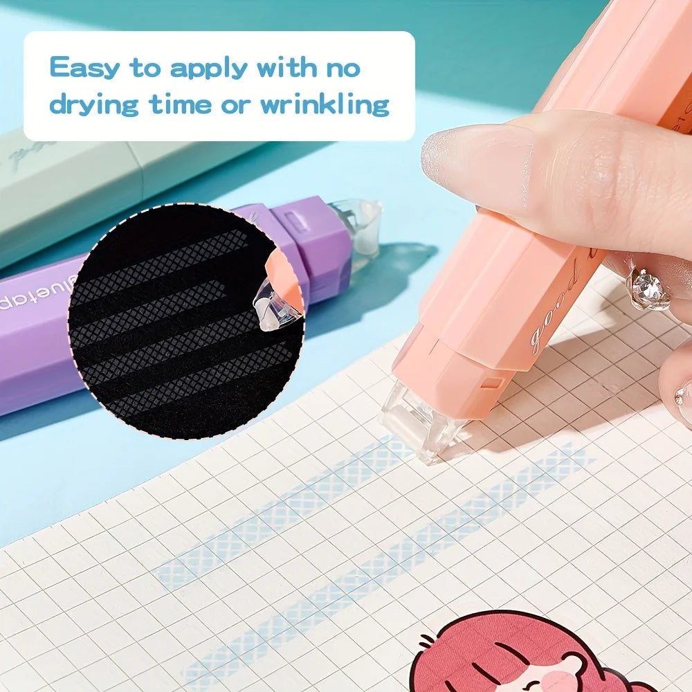 Four Pieces Waterproof Glue Tape For Scrapbooking Durable Adhesive For Paper Crafts Albums