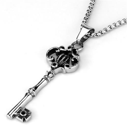 Stainless Steel Key Necklace- High Polished