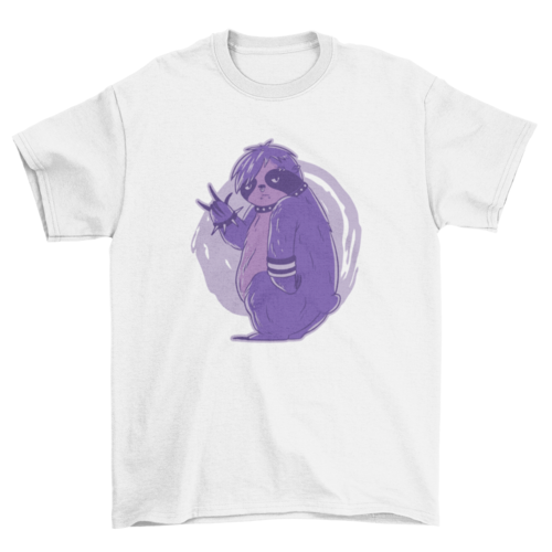 Emo sloth funny animal neon t-shirt