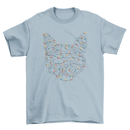 Cat Christmas lights t-shirt