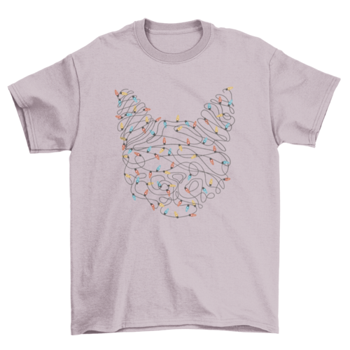 Cat Christmas lights t-shirt