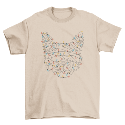 Cat Christmas lights t-shirt