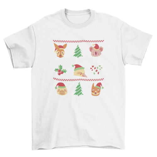 Christmas animals ugly sweater t-shirt design