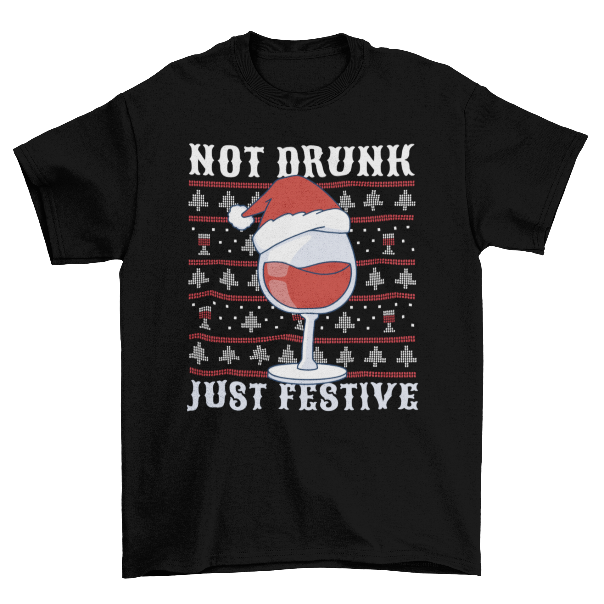 Drunk wine christmas t-shirt design