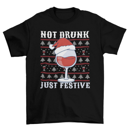Drunk wine christmas t-shirt design