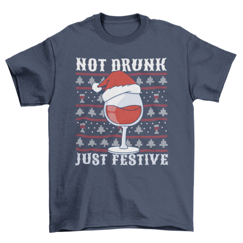 Drunk wine christmas t-shirt design