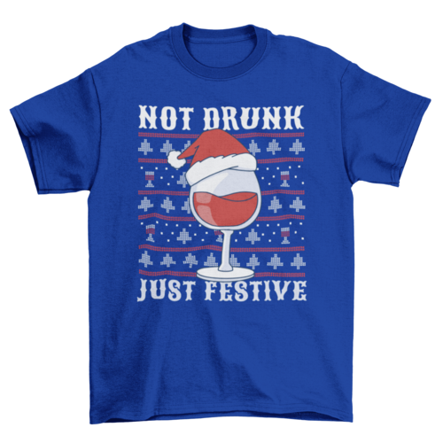 Drunk wine christmas t-shirt design