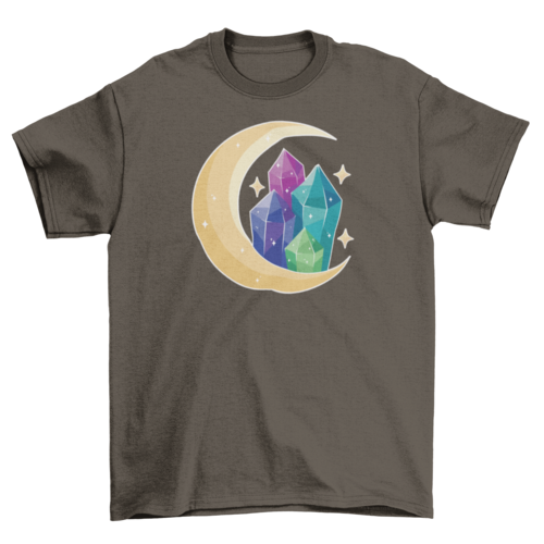 Moon and crystals magical t-shirt