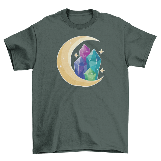 Moon and crystals magical t-shirt