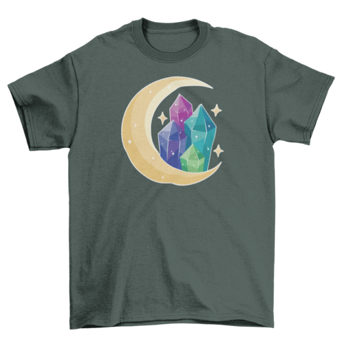 Moon and crystals magical t-shirt