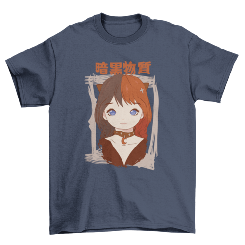Cute goth girl anime t-shirt design
