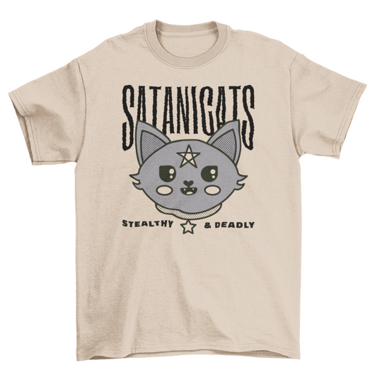 Satanic cat modern witch t-shirt