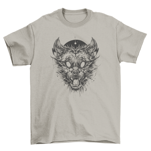 White eyes wolf creature t-shirt