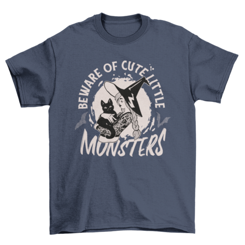 Black cat modern witch t-shirt