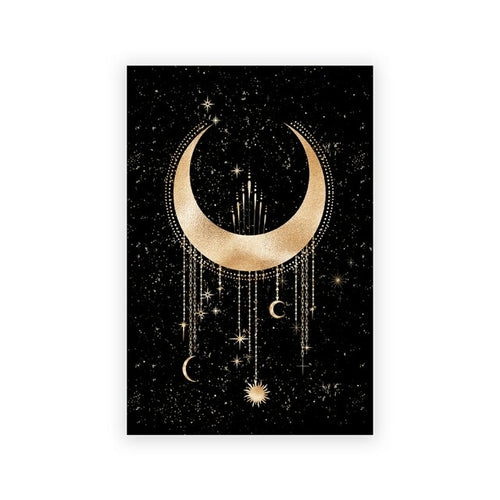 Witchy Wall Decoration Canvas Painting Sun And Moon Celestial Posters
