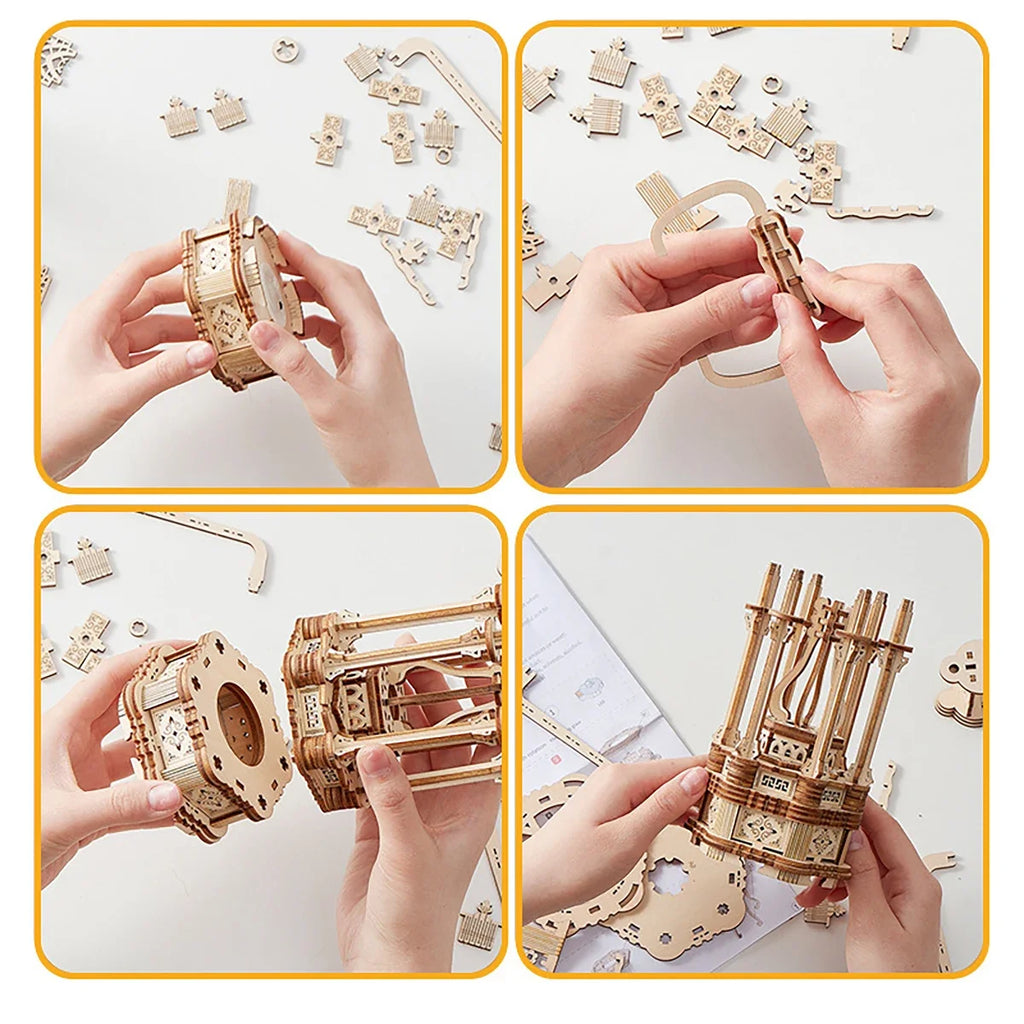 Ferris Wheel Hands Craft DIY 3D Wooden Puzzle Instrument Assembly Building Model Kit Brain Teaser Puzzles Toy