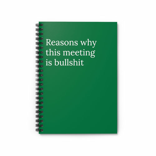 Reasons Why this meeting is bullshit Spiral funny  notebook
