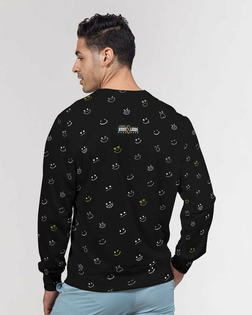 2882Sport Mens French Terry Crewneck Fit My Mood Mystic Winky Face Graphic Sweatshirt