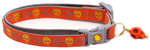 Gold Glitter Skulls Breakaway Cat Collar