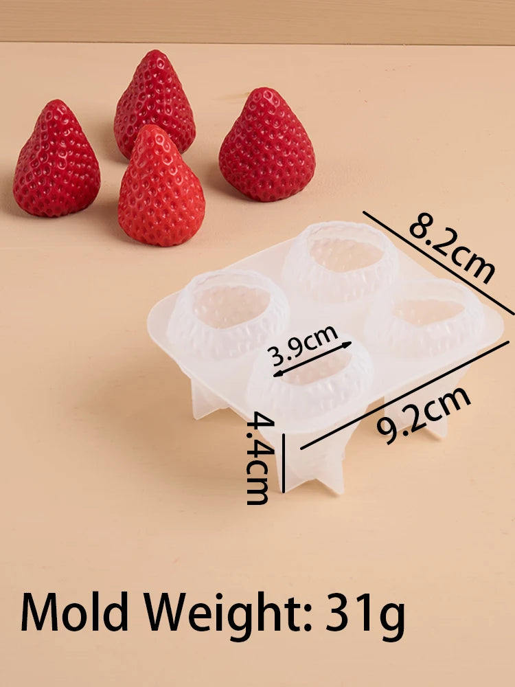3D Strawberry Aromatherapy Candle Silicone Mold For DIY Handmade Romantic Scented Valentines Day Gift And Home Decor