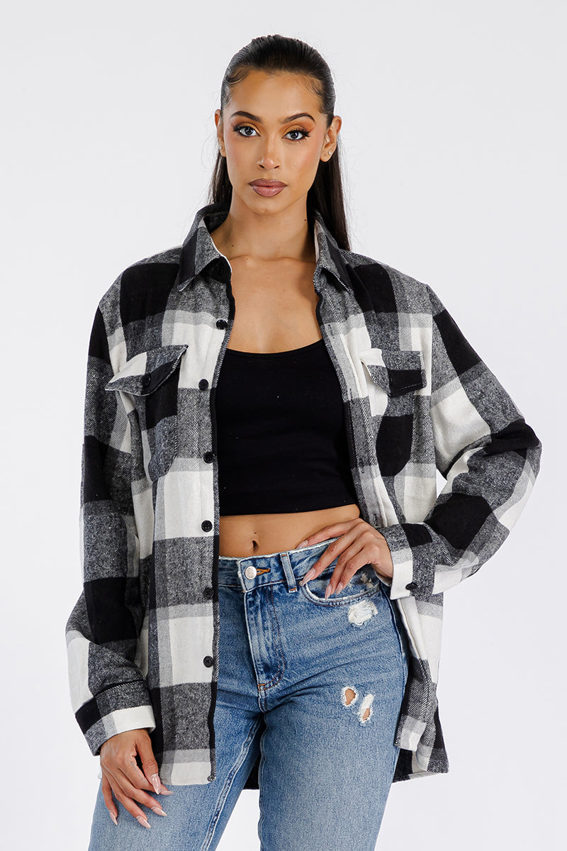 Boyfriend Oversized Soft Flannel Shacket FL501