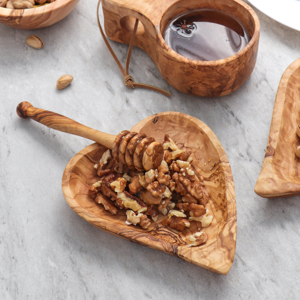 Heart‑Shaped Olive Wood Dish