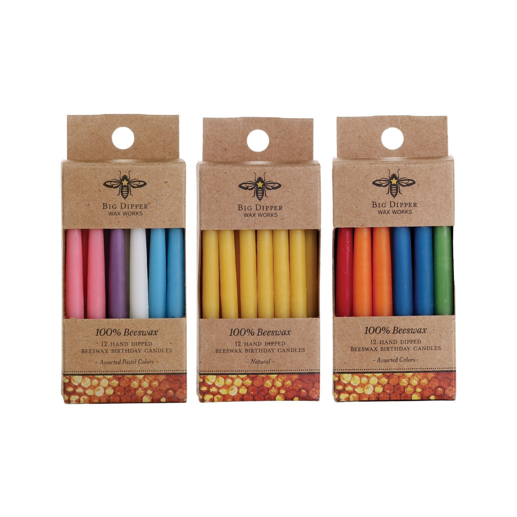 Hex Their Cake – Beeswax Birthday Candles (12-Pack)