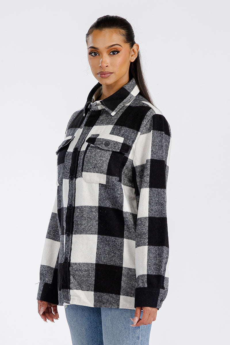 Boyfriend Oversized Soft Flannel Shacket FL503