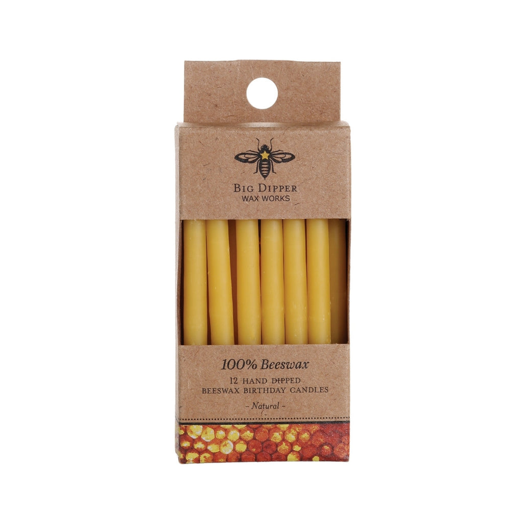 Hex Their Cake – Beeswax Birthday Candles (12-Pack)