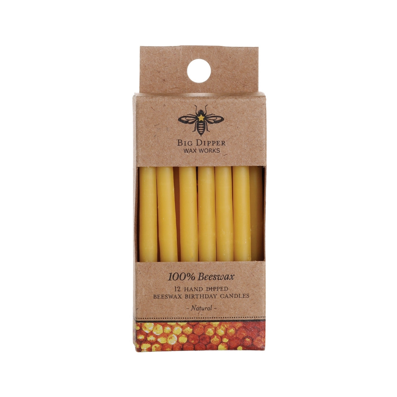 Hex Their Cake – Beeswax Birthday Candles (12-Pack)