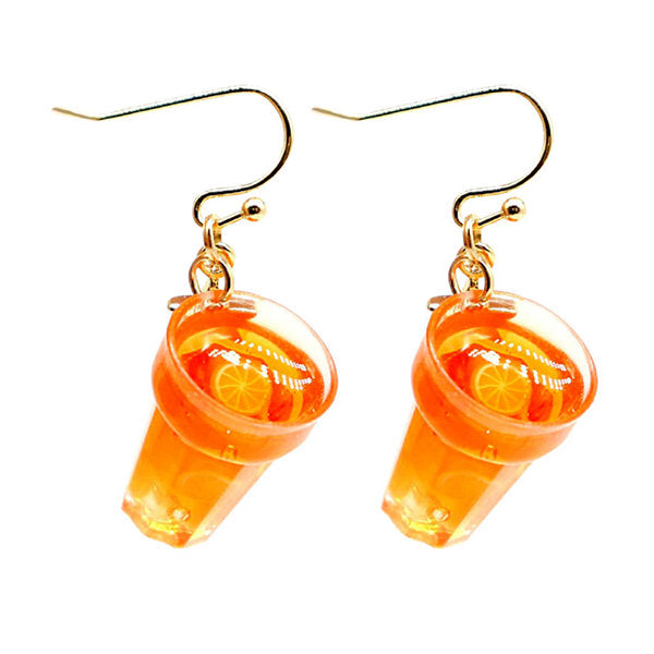 Milk Tea Shape Earrings Lightweight Jewelry for Bubble Tea Lovers Unique Gothic Charm