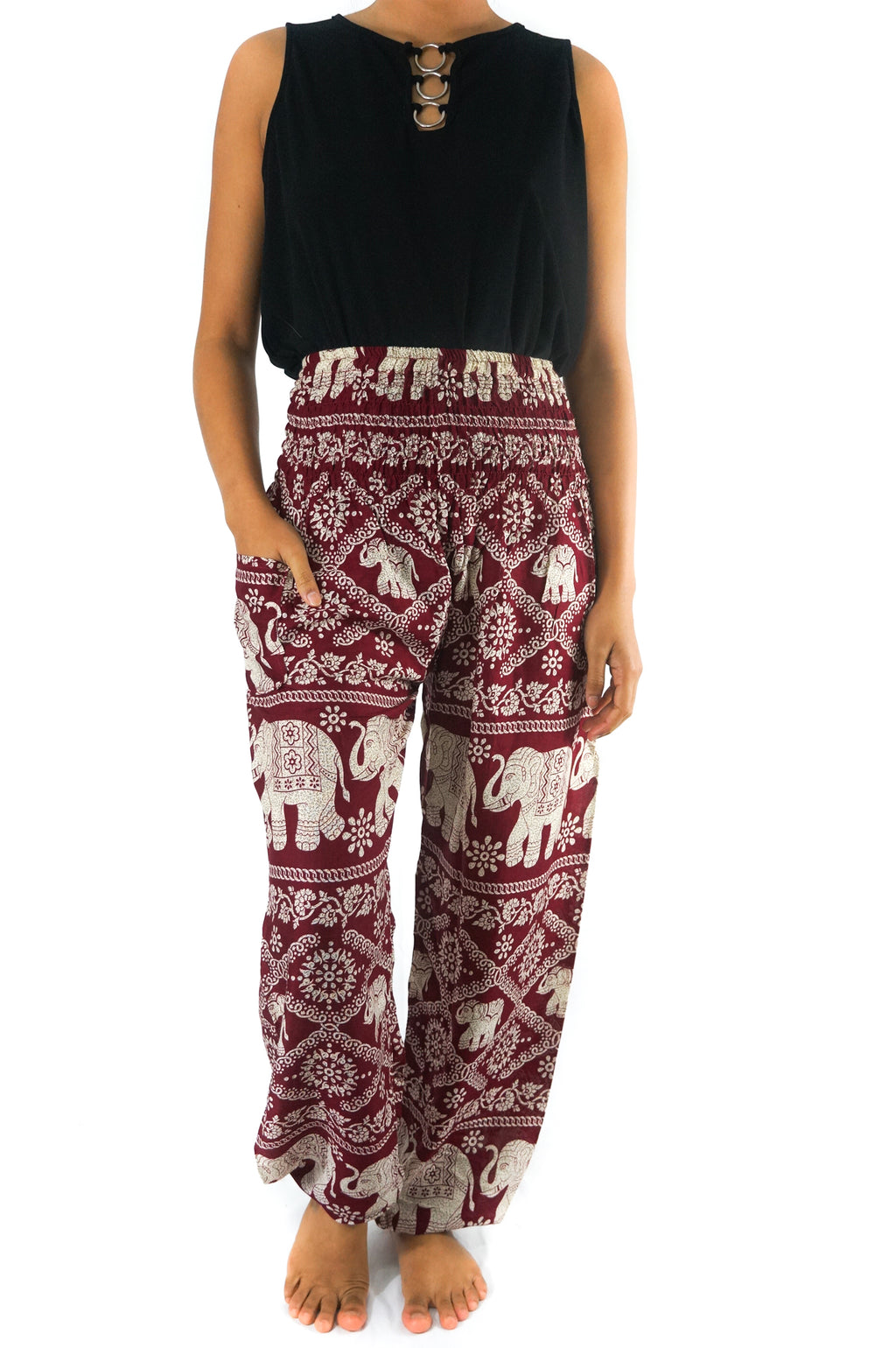 Burgundy Elephant Pants – Soft Chaos Comfort, Witch-Tested Flow