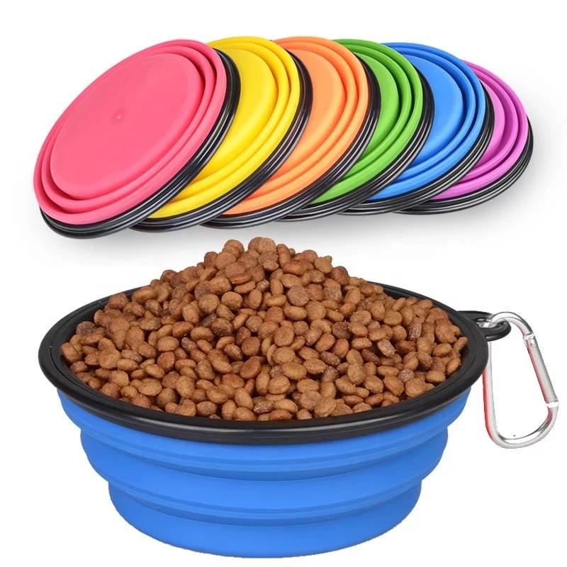 Collapsible Silicone Travel Pet Bowl 1000ml Ultra Portable Durable Midnight Gothic For Dogs And Cats On The Go