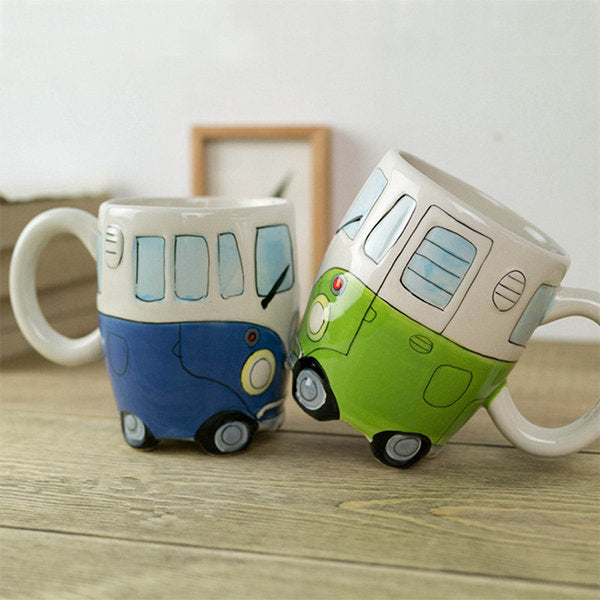 Gothic Enchanting School Bus Shaped Mug Ceramic Gift for Students and Teachers Microwave Safe Dishwasher Safe Colorful