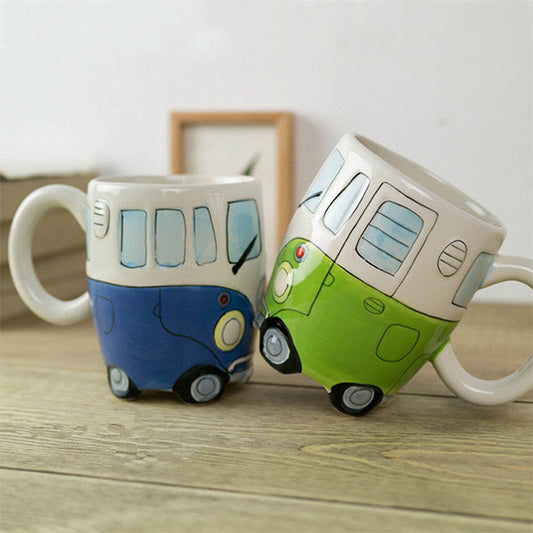 Gothic Enchanting School Bus Shaped Mug Ceramic Gift for Students and Teachers Microwave Safe Dishwasher Safe Colorful