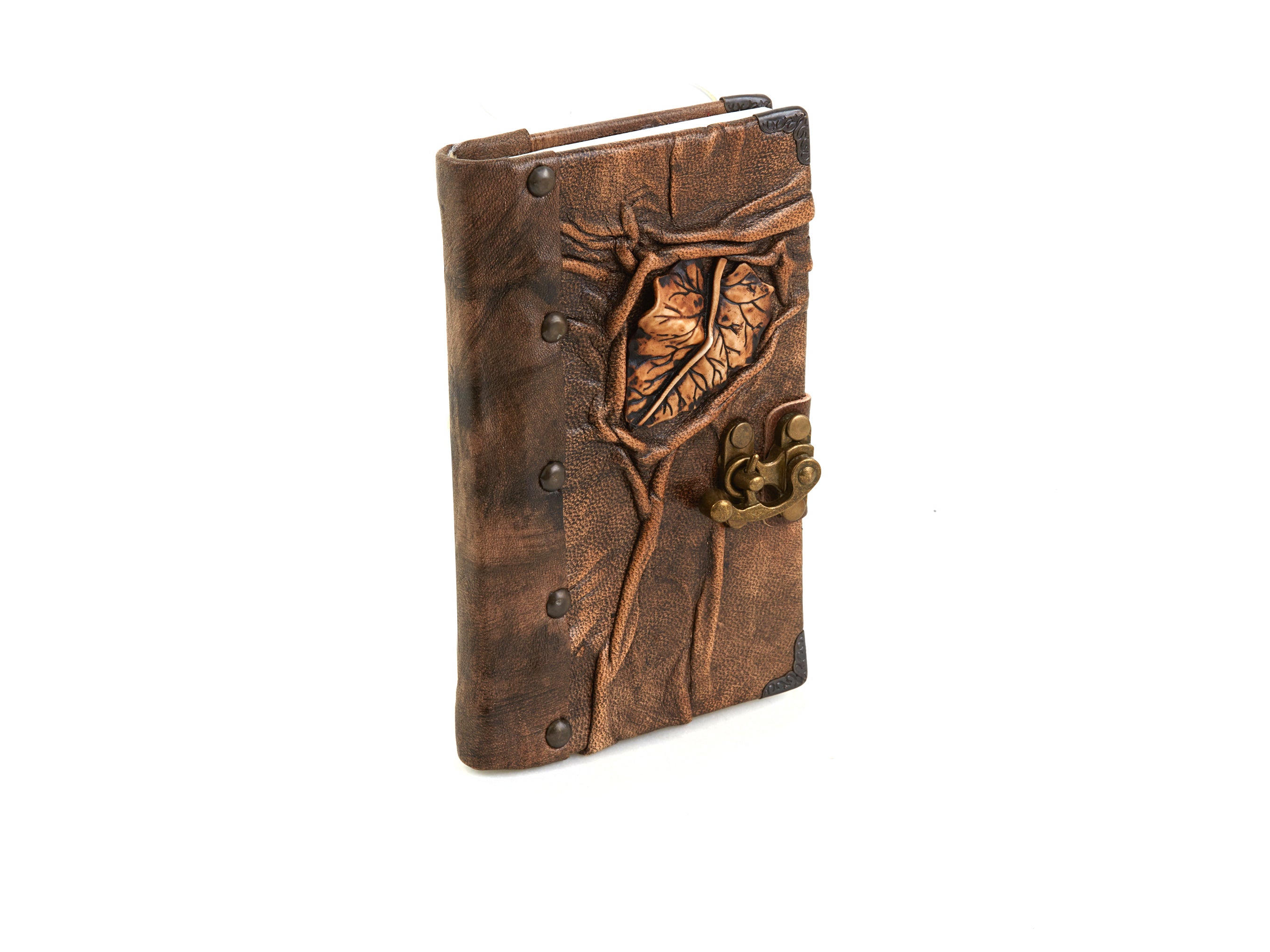 Leaf Design Genuine Craft Leather Journal Diary Notebook
