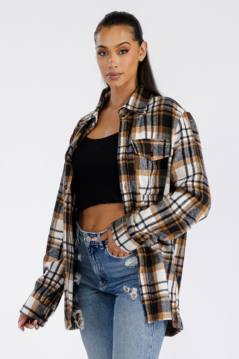 Boyfriend Oversized Soft Flannel Shacket FL506